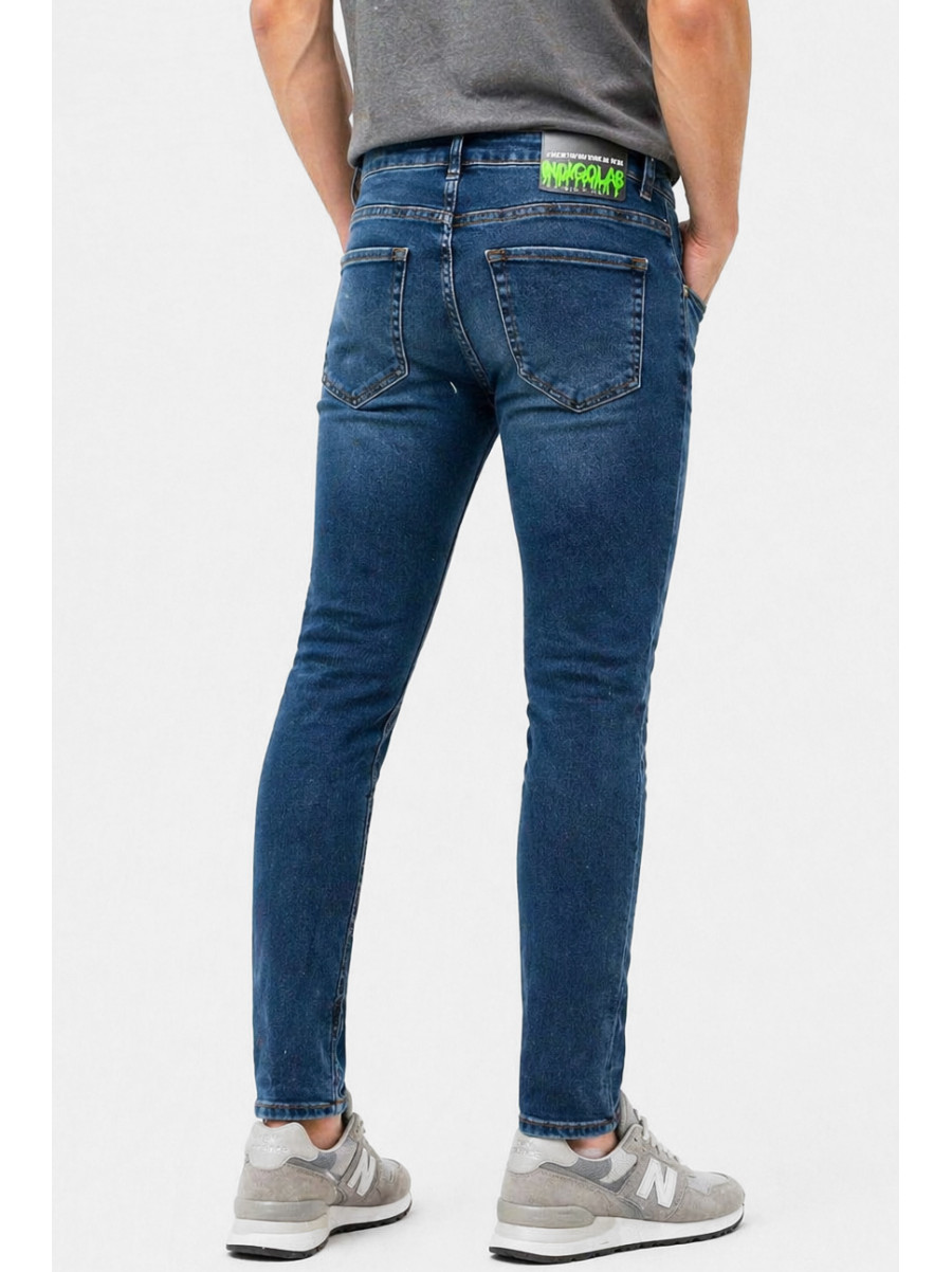 Джинси чоловічі однотонні темно-синього кольору 4199 213394C