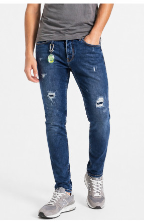 Джинси чоловічі однотонні темно-синього кольору 4199 213395C