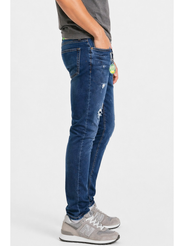 Джинси чоловічі однотонні темно-синього кольору 4199 213395C