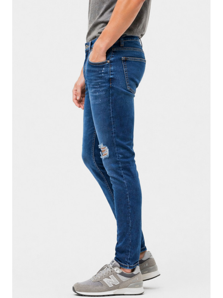 Джинси чоловічі однотонні темно-синього кольору 4199 213396C