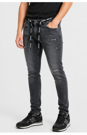 Джинси чоловічі однотонні темно-сірого кольору 20301 213397C