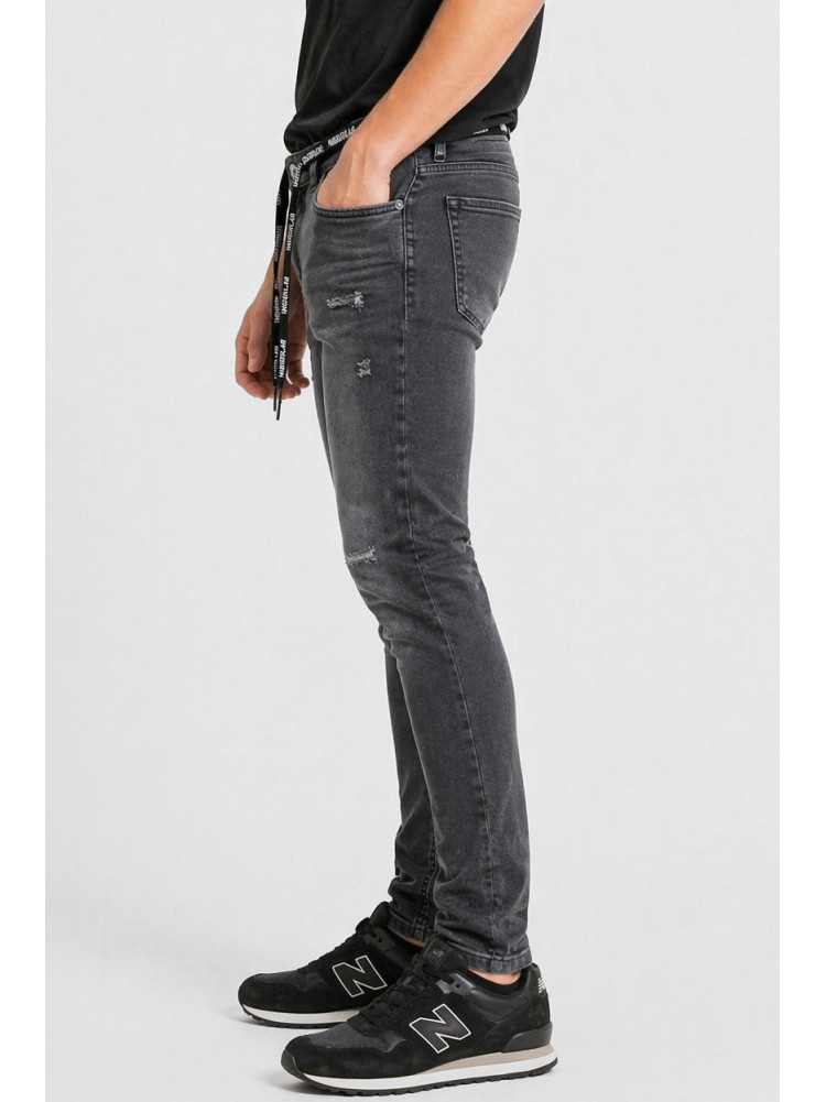 Джинси чоловічі однотонні темно-сірого кольору 20301 213397C