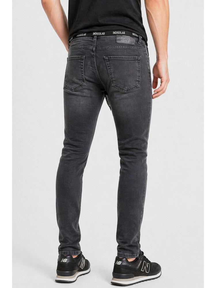 Джинси чоловічі однотонні темно-сірого кольору 20301 213397C