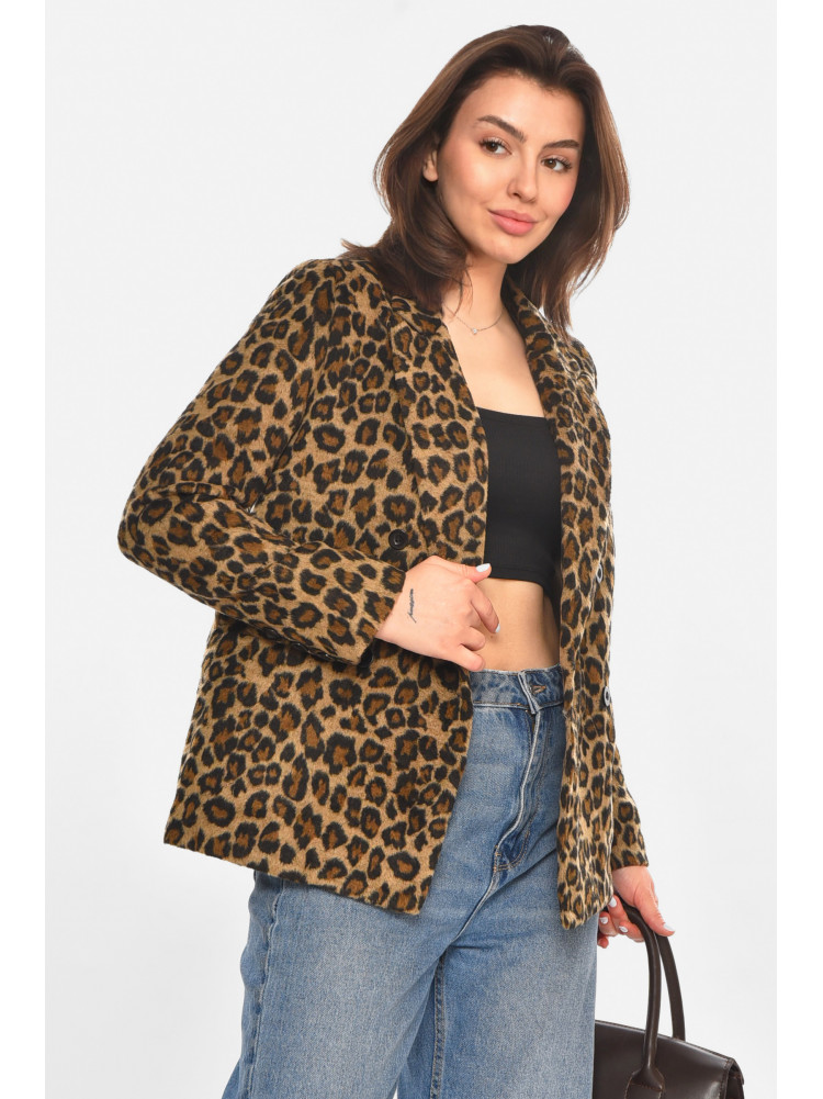 Піджак жіночий коричневого кольору з принтом 63831 213398C