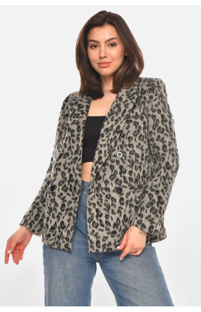 Піджак жіночий сірого кольору з принтом 63831 213399C