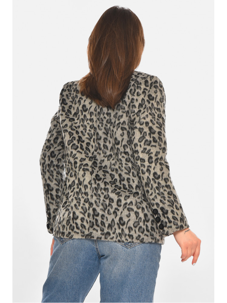 Піджак жіночий сірого кольору з принтом 63831 213399C