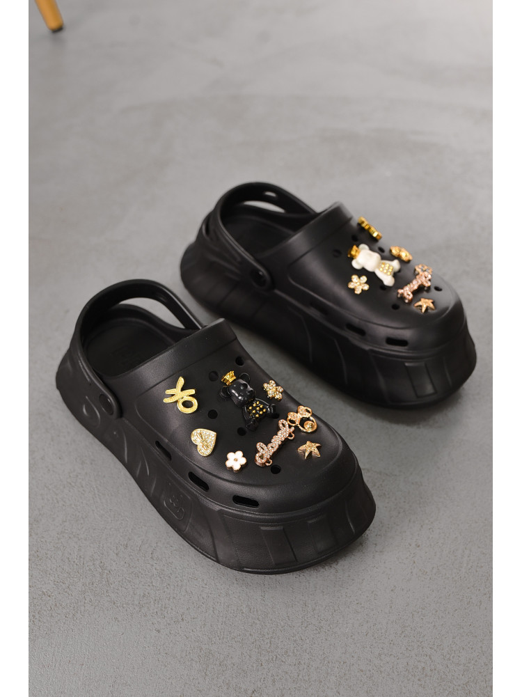 Кроксы женские черного цвета 156/1 213401C