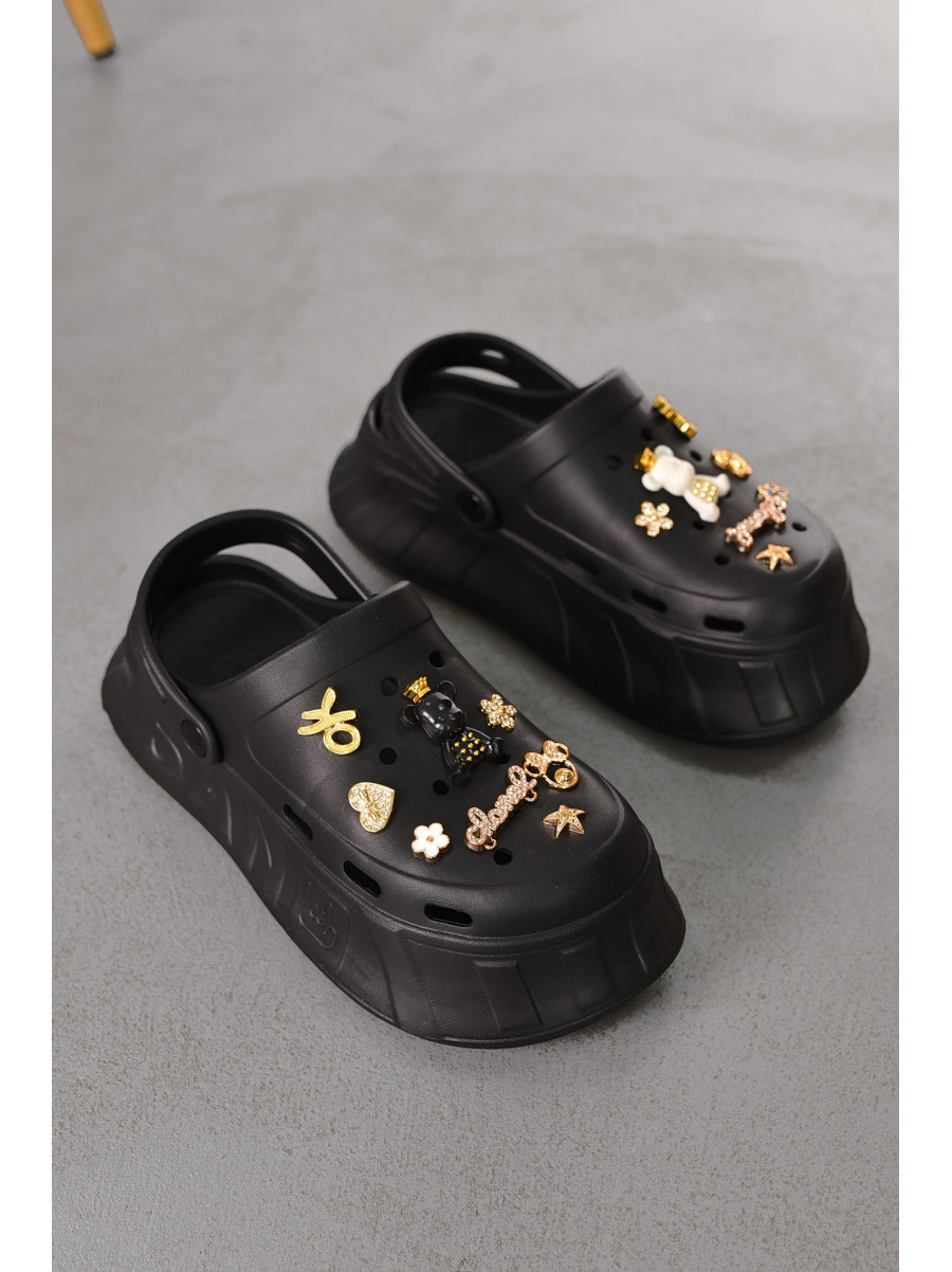 Кроксы женские черного цвета 156/1 213401C