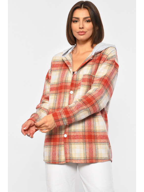 Сорочка жіноча в клітинку червоного кольору Уцінка 213402C