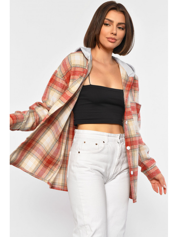 Сорочка жіноча в клітинку червоного кольору Уцінка 213402C