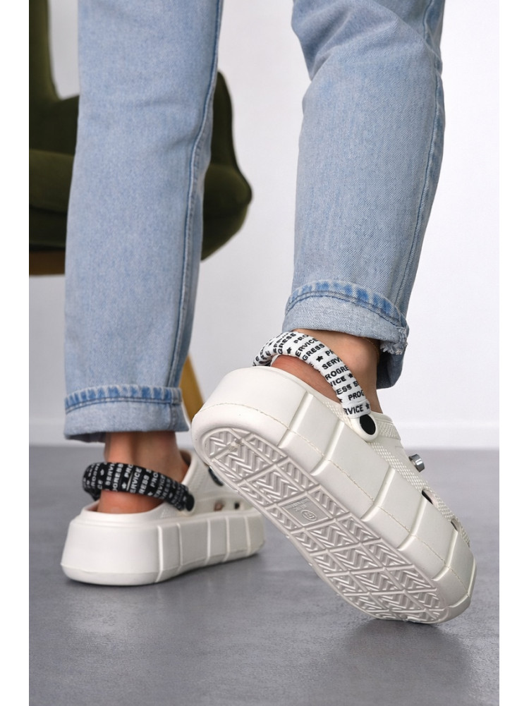 Кроксы женские белого цвета 152/2-4 213403C