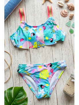 Купальник дитячий для дівчинки блакитного кольору з принтом 1028 213410C