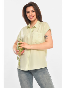 Рубашка женская однотонная мятного цвета 1122 213412C