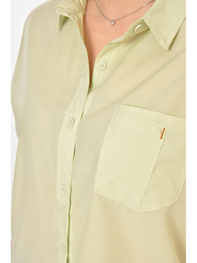 Рубашка женская однотонная мятного цвета 1122 213412C