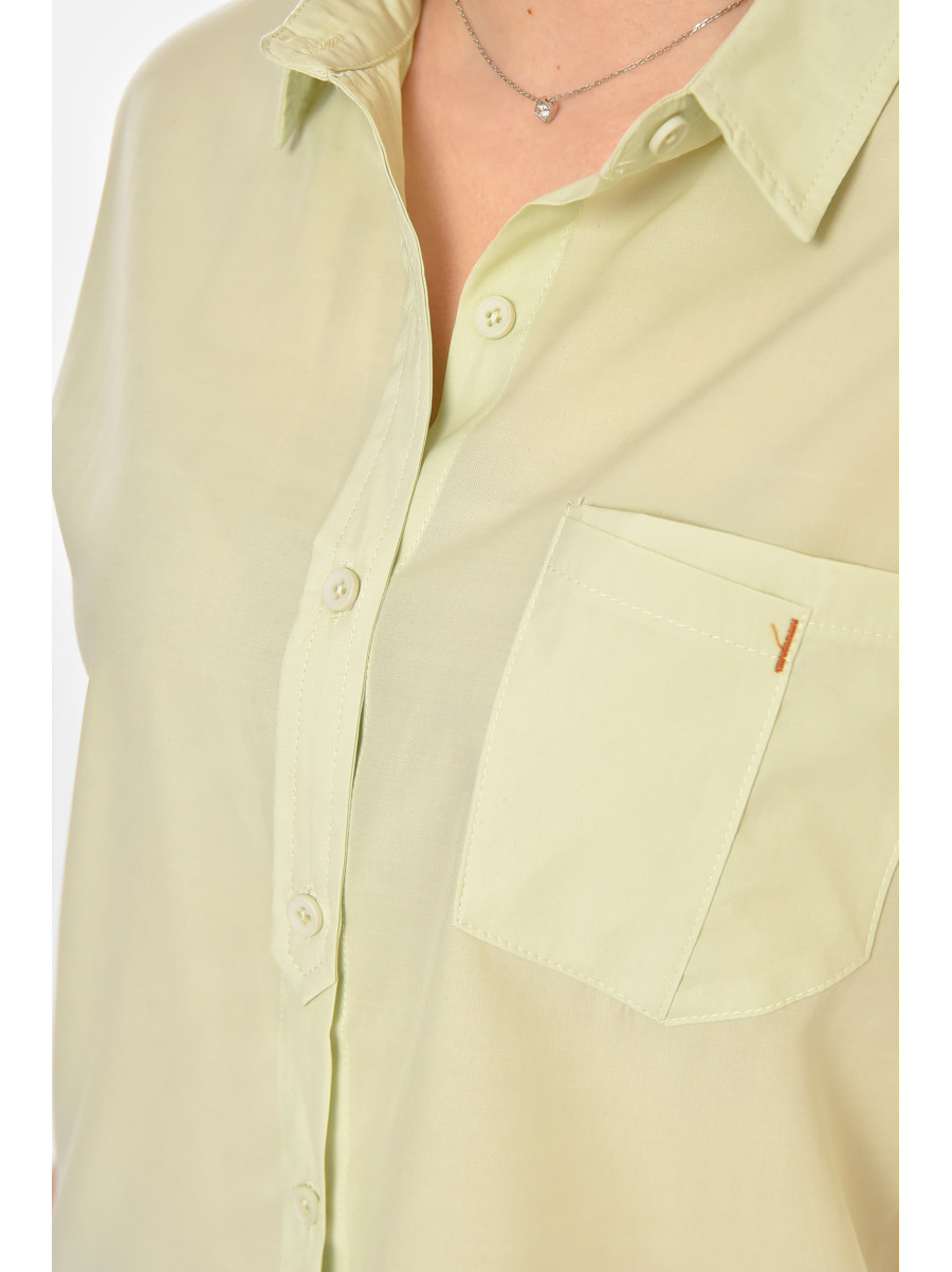 Рубашка женская однотонная мятного цвета 1122 213412C