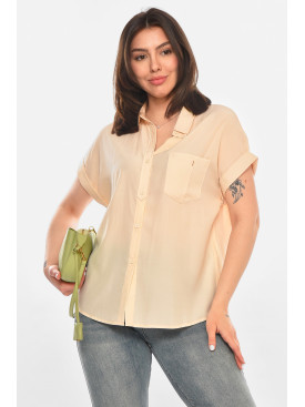Рубашка женская однотонная бежевого цвета 1122 213413C
