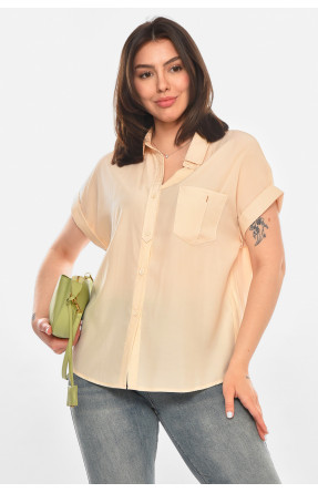 Сорочка жіноча однотонна бежевого кольору 1122 213413C