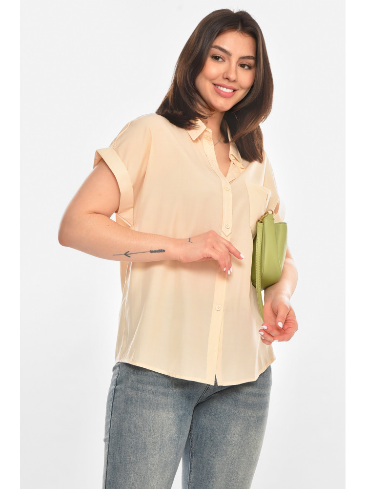 Рубашка женская однотонная бежевого цвета 1122 213413C