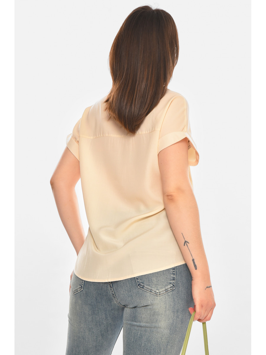 Рубашка женская однотонная бежевого цвета 1122 213413C