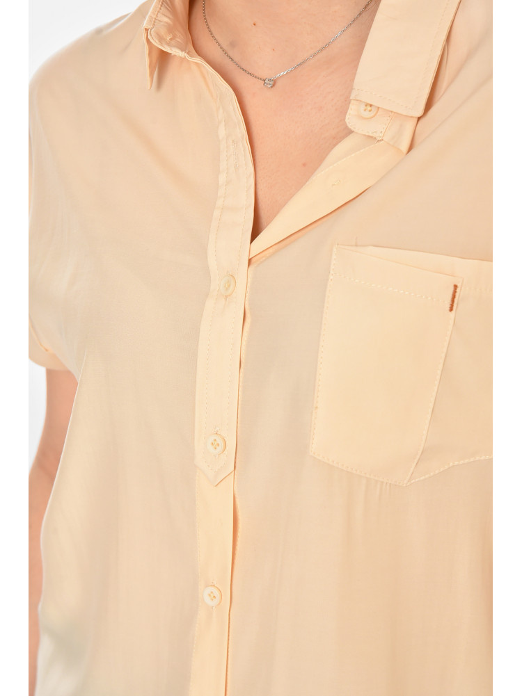 Рубашка женская однотонная бежевого цвета 1122 213413C