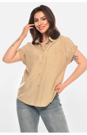 Сорочка жіноча однотонна темно-бежевого кольору 1122 213414C