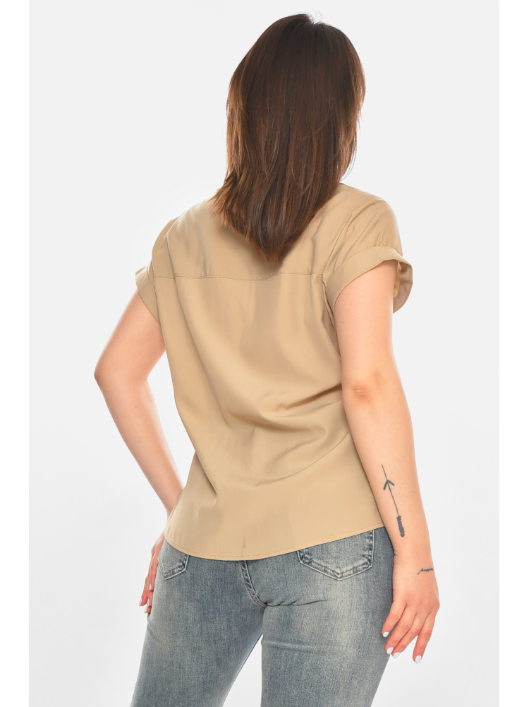 Рубашка женская однотонная тёмно-бежевого цвета 1122 213414C