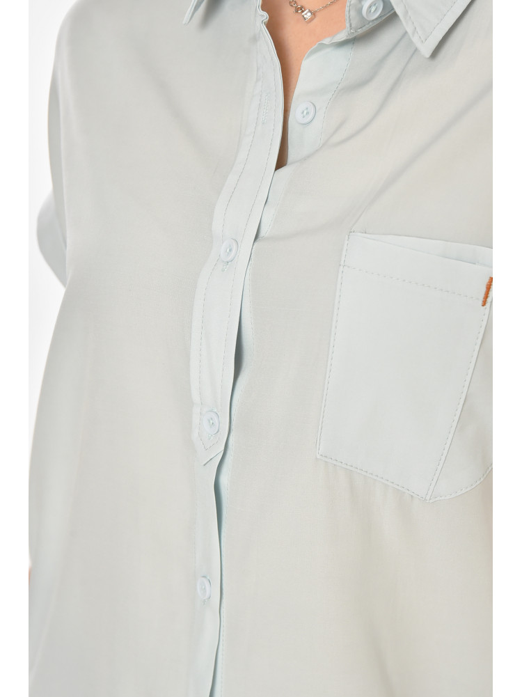Рубашка женская однотонная голубого цвета 1122 213415C
