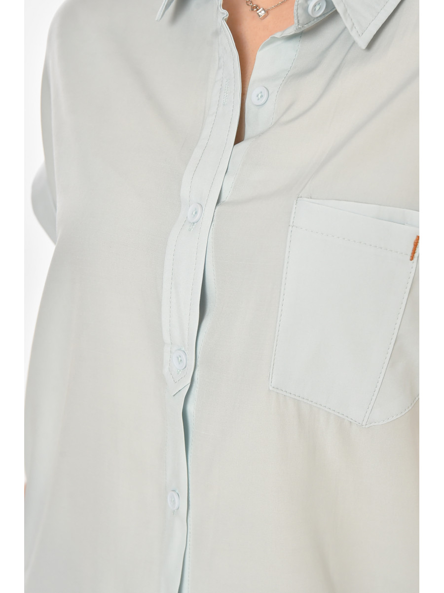 Рубашка женская однотонная голубого цвета 1122 213415C