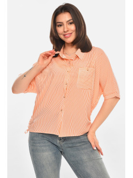 Рубашка женская оранжевого цвета с принтом 1071 213416C