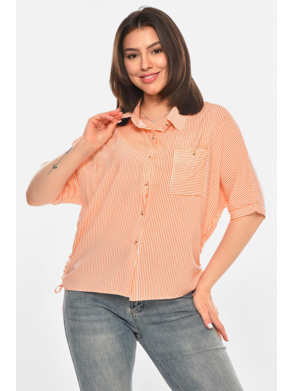 Сорочка жіноча помаранчевого кольору з принтом 1071 213416C