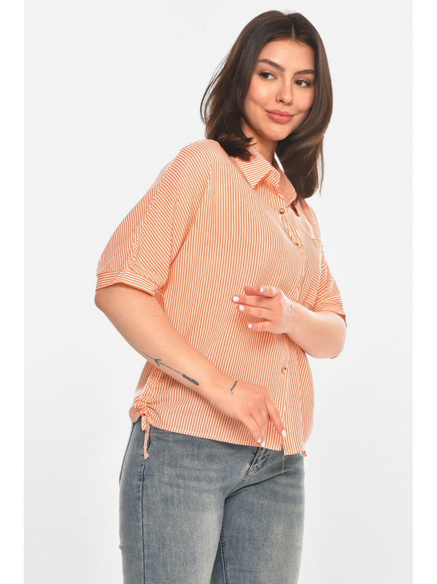 Сорочка жіноча помаранчевого кольору з принтом 1071 213416C