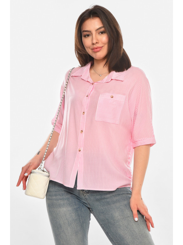 Рубашка женская розового цвета с принтом 1071 213417C