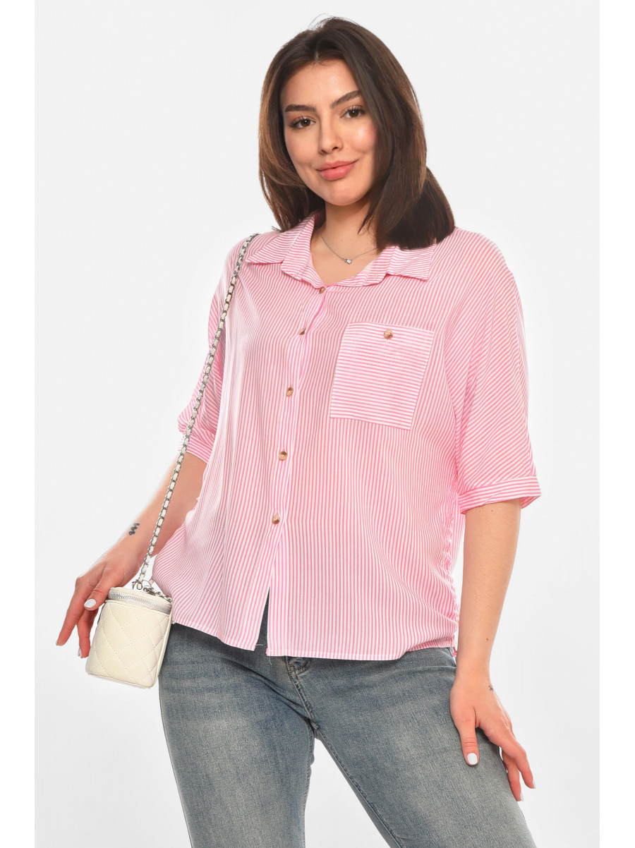 Рубашка женская розового цвета с принтом 1071 213417C