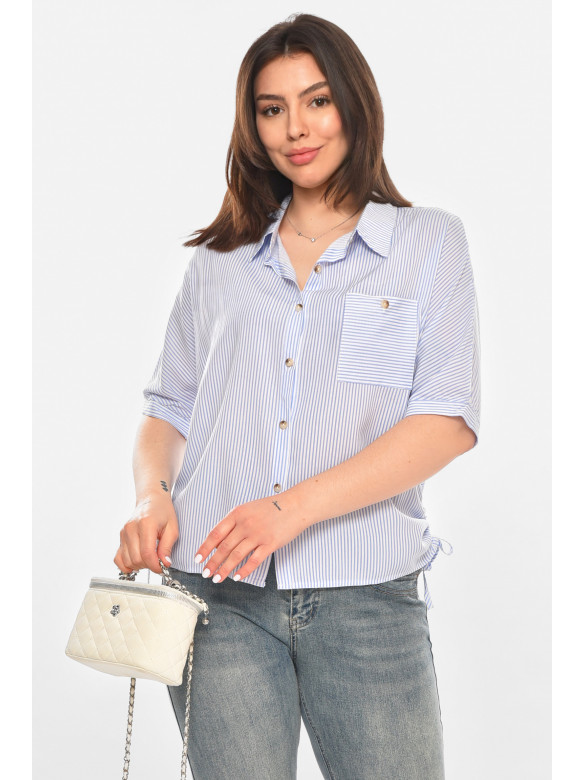 Рубашка женская голубого цвета с принтом 1071 213418C