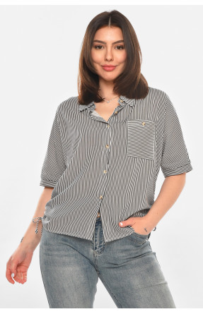 Сорочка жіноча чорного кольору з принтом 1071 213419C