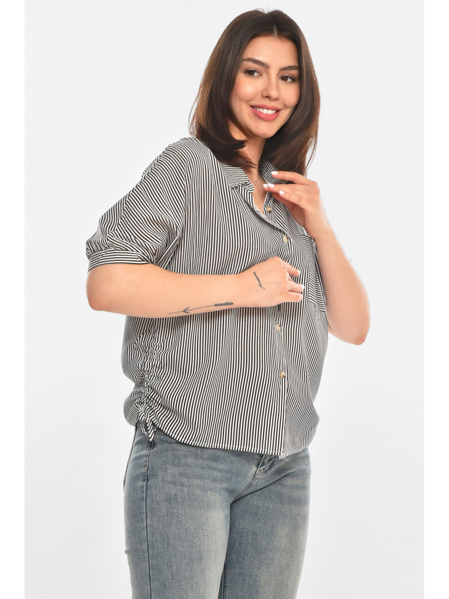 Рубашка женская черного цвета с принтом 1071 213419C