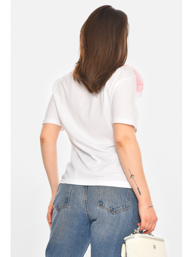 Футболка женская однотонная белого цвета 213435C