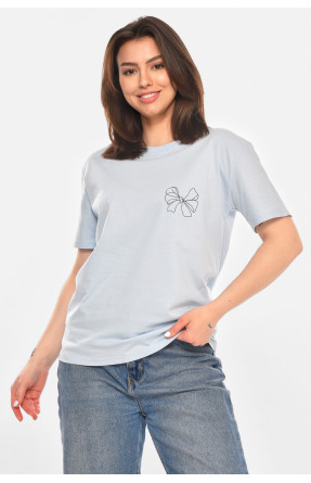 Футболка женская голубого цвета с принтом 213436C