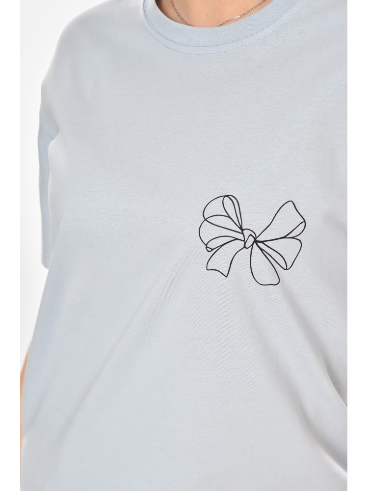 Футболка женская голубого цвета с принтом 213436C