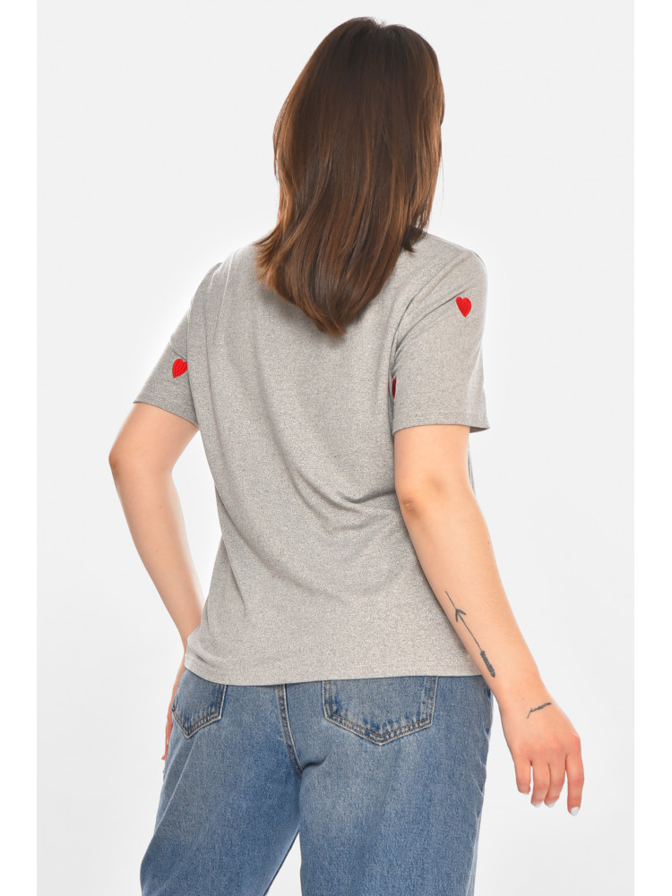 Футболка женская серого цвета с принтом 213438C