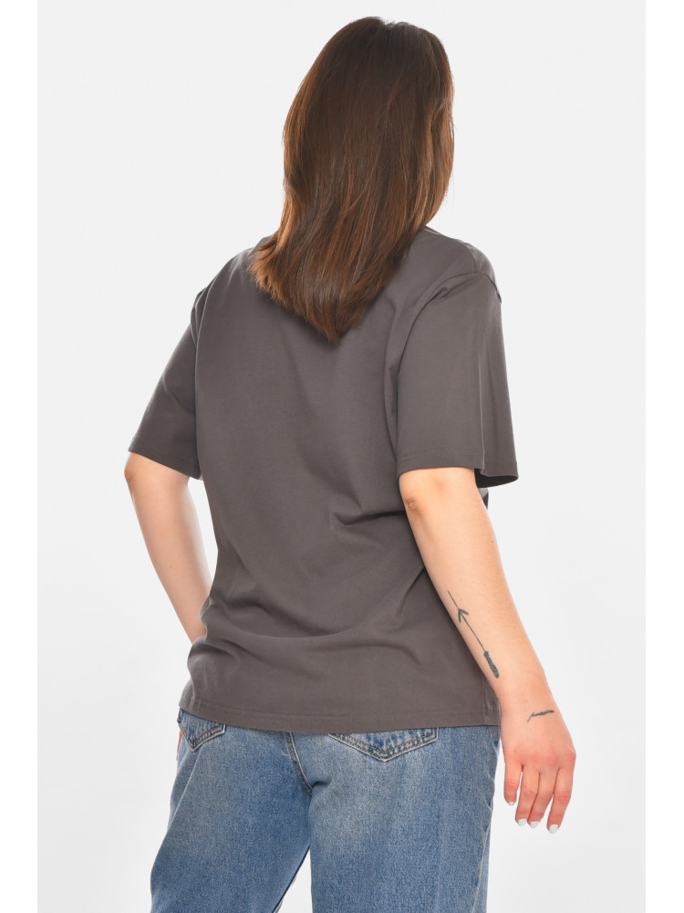 Футболка женская серого цвета с принтом 213439C