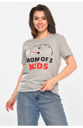 Футболка женская серого цвета с принтом 213440C