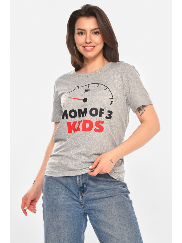 Футболка женская серого цвета с принтом 213440C