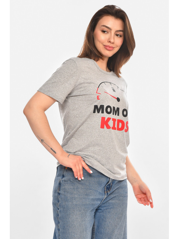 Футболка женская серого цвета с принтом 213440C