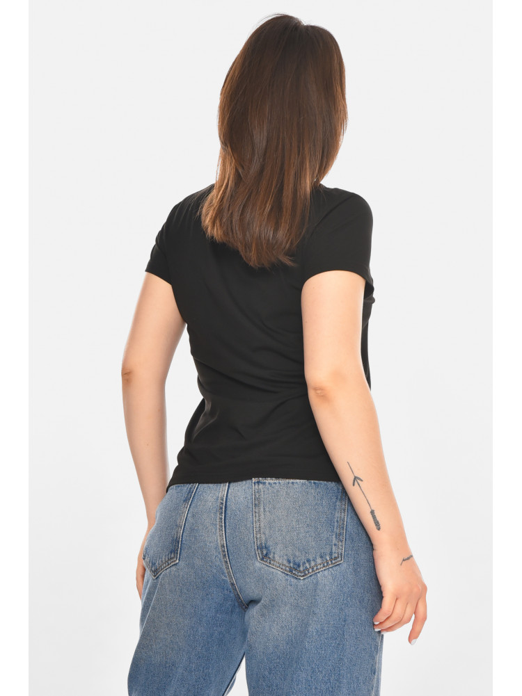 Футболка женская черного цвета с принтом 213441C