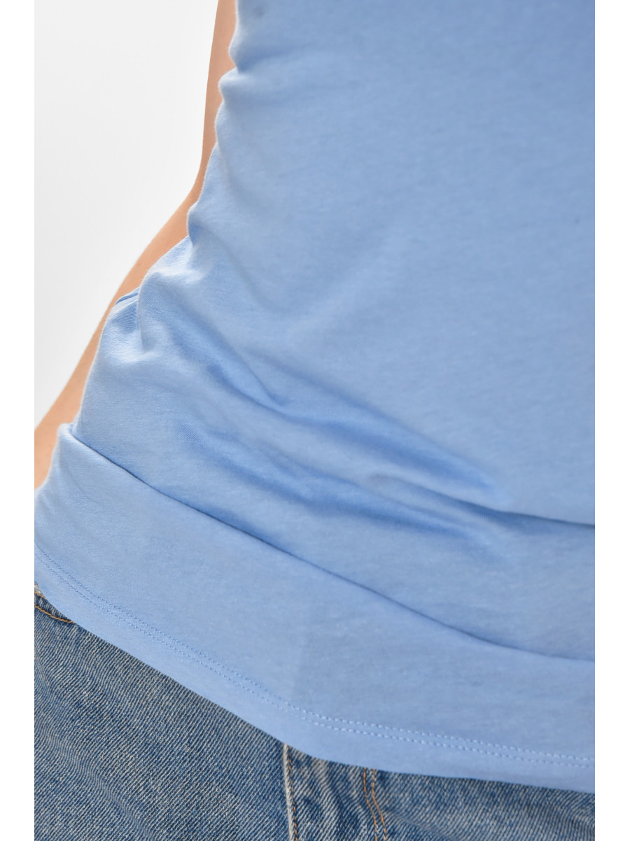 Футболка женская однотонная голубого цвета 213442C