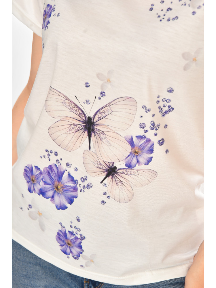 Футболка женская белого цвета с принтом 213447C