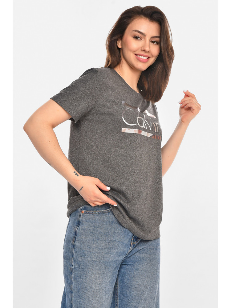 Футболка женская серого цвета с принтом 213448C