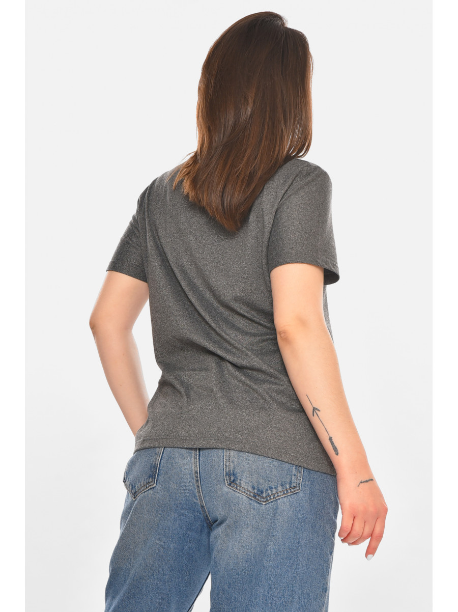 Футболка женская серого цвета с принтом 213448C