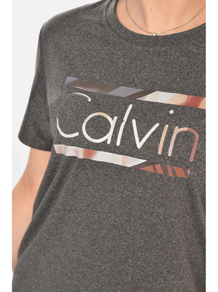 Футболка женская серого цвета с принтом 213448C